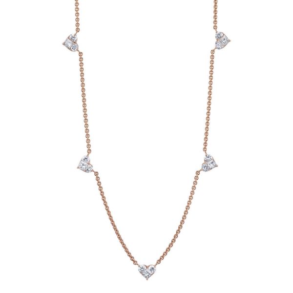 DIAMOND 5 HEART NECKLACE
