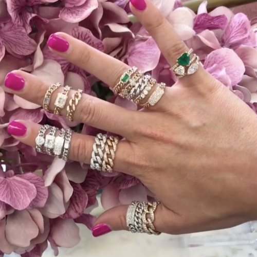 DIAMOND PAVE ID BABY LINK RING