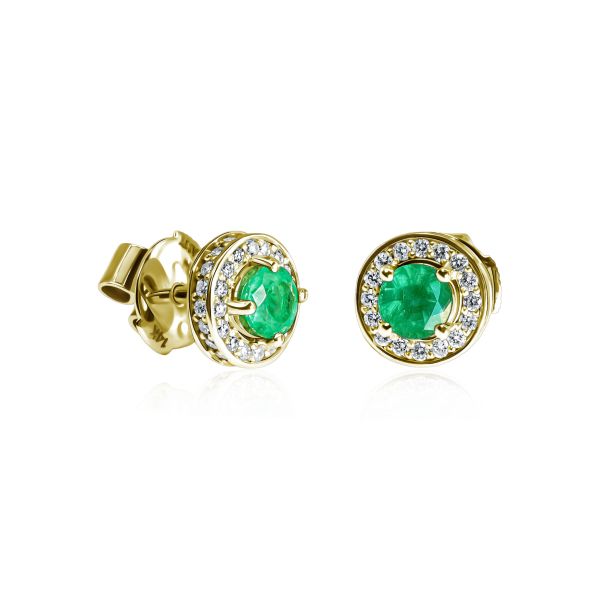 Emerald & White Diamond Earrings Yul
