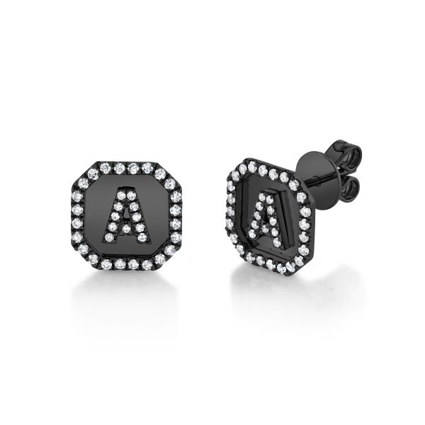 MINI ME DIAMOND PAVE INITIAL NAMEPLATE STUDS