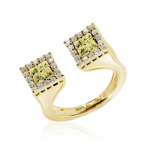 White and Yellow Diamond Ring Towers