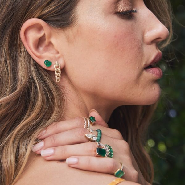 READY TO SHIP DIAMOND 2 IN 1 GRADUAL PAVE DROP EARRINGS