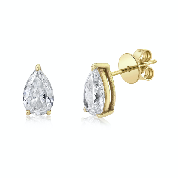 LARGE DIAMOND PEAR SOLITAIRE STUDS