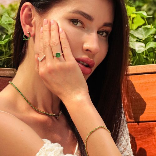 Emerald & Diamond Ring Silenus