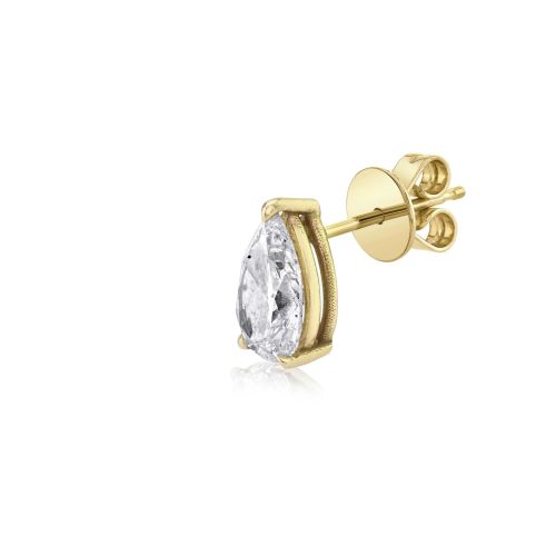 SINGLE  LARGE DIAMOND PEAR SOLITAIRE STUD