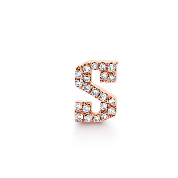 DIAMOND SINGLE PAVE INITIAL STUD