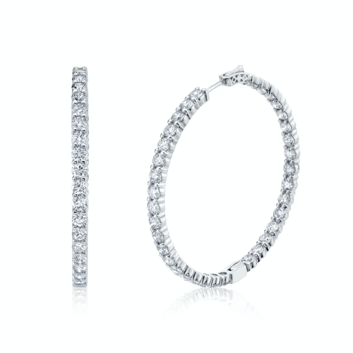 LARGE DIAMOND INSIDE OUT HOOPS