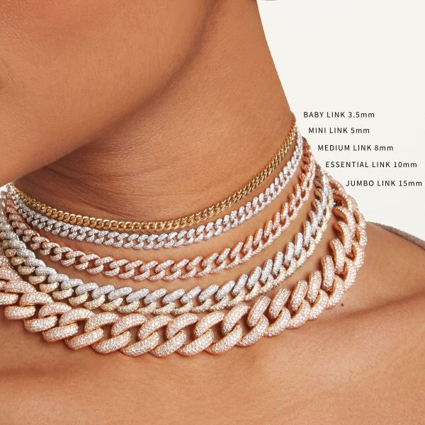 DIAMOND BAGUETTE DROP LINK NECKLACE