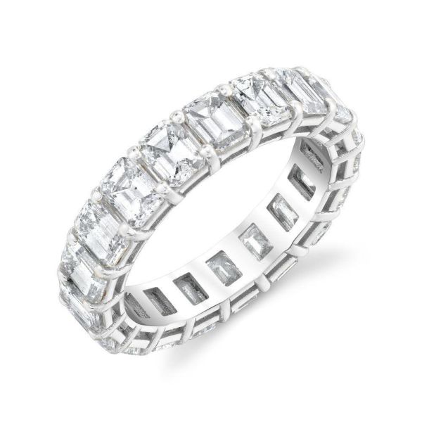 DIAMOND EMERALD CUT ETERNITY BAND, 5cts