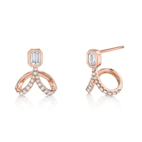 DIAMOND UPSIDE DOWN DROP STUDS
