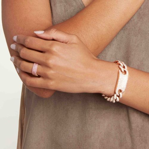 PINK SAPPHIRE 5 THREAD STACK RING