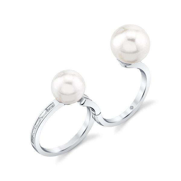 PEARL & DIAMOND BAGUETTE 2 IN 1 RING