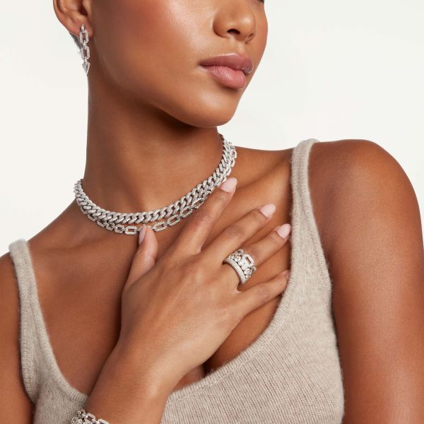 DIAMOND PAVE DOME FLAT LINK RING