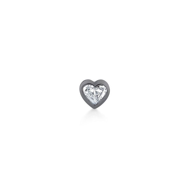 SINGLE DIAMOND BEZEL BABY HEART STUD