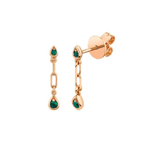 MINI ME EMERALD DANGLE DROP STUDS