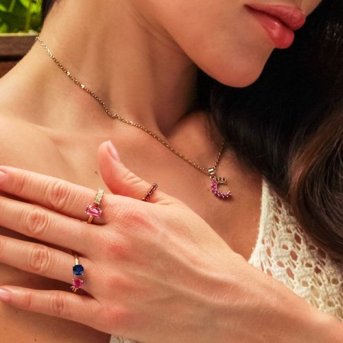 Pink Sapphire & Diamond Ring Sakura