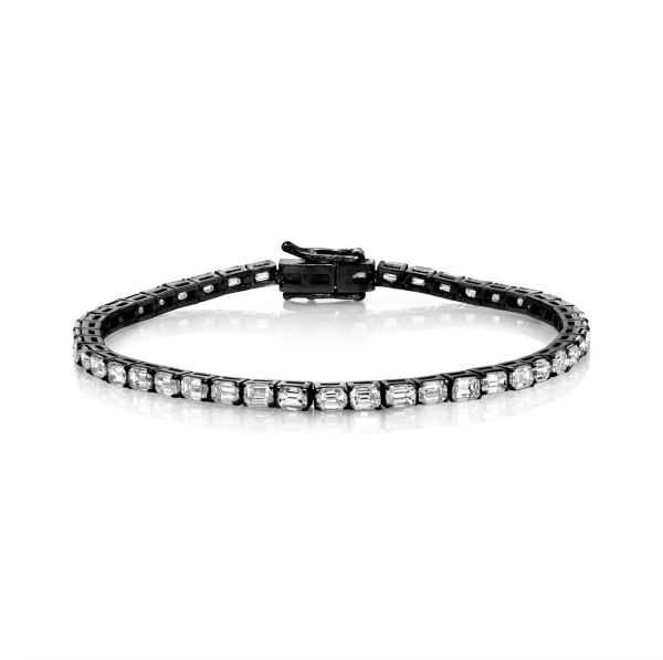 DIAMOND EMERALD CUT TENNIS BRACELET, 7cts
