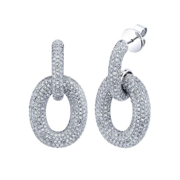 READY TO SHIP DIAMOND PAVE LINK DOOR KNOCKER EARRINGS