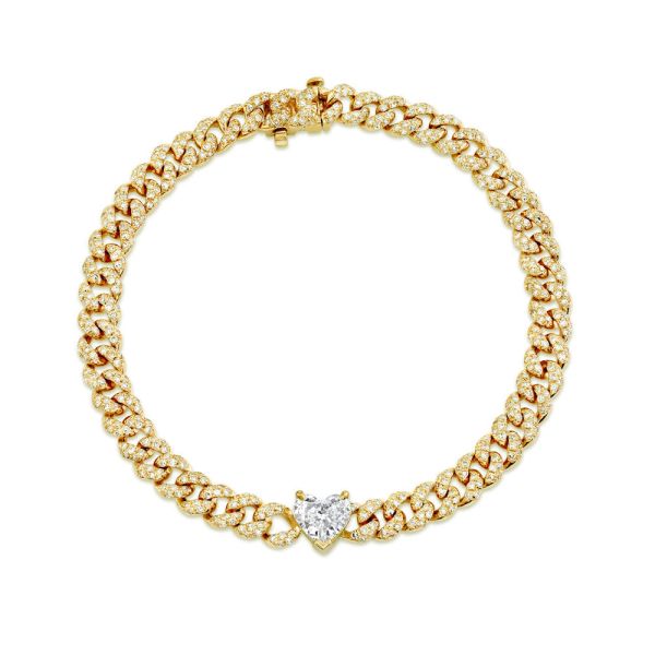 DIAMOND HEART MINI LINK BRACELET