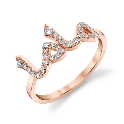 DIAMOND PAVE PERSONALIZED 4 LETTER ARABIC RING