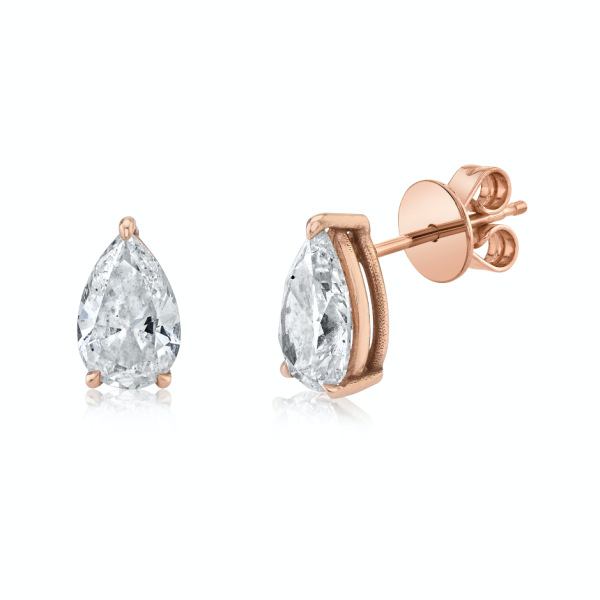 LARGE DIAMOND PEAR SOLITAIRE STUDS