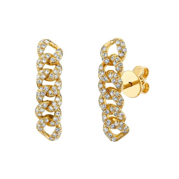 READY TO SHIP DIAMOND PAVE SIX LINK HUGGIES