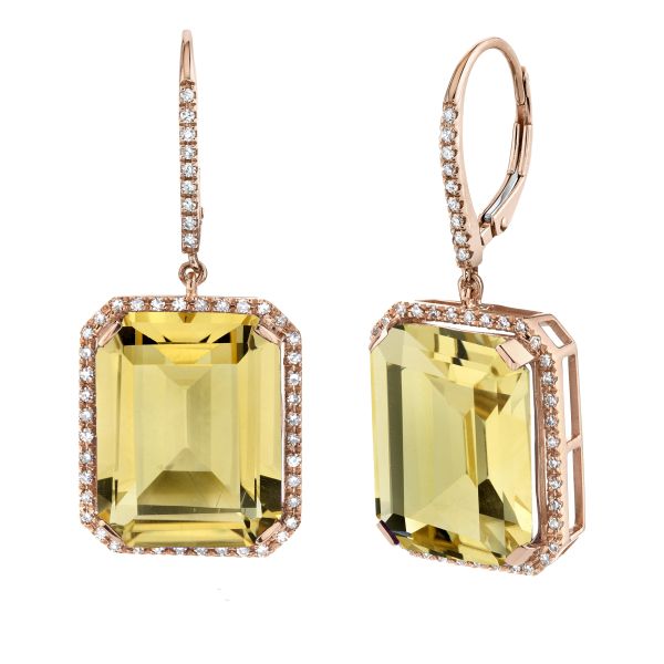 YELLOW TOPAZ PORTRAIT  EARRINGS