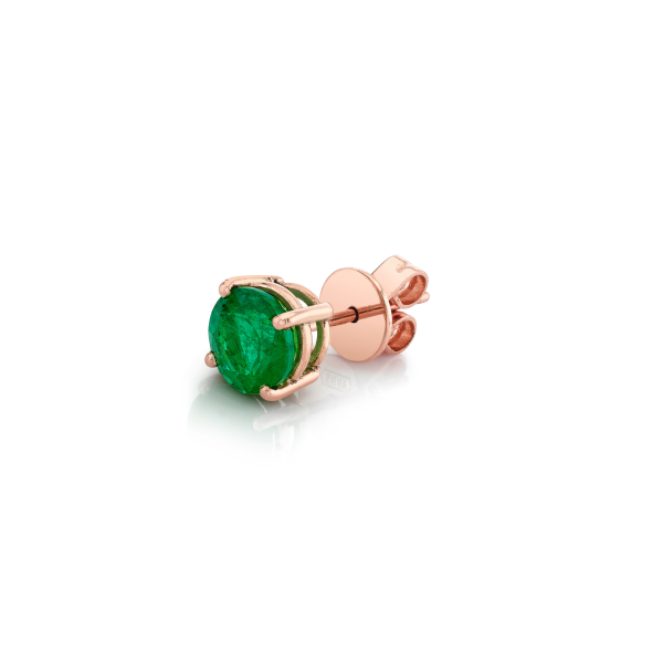 SINGLE ROUND EMERALD STUD
