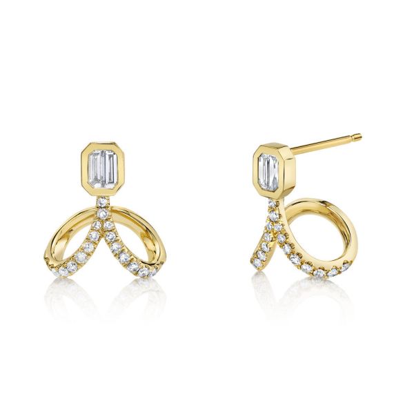 DIAMOND UPSIDE DOWN DROP STUDS