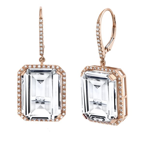 READY TO SHIP WHITE TOPAZ PORTRAIT EARRINGS