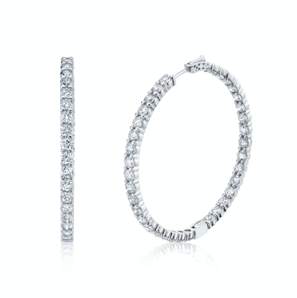 LARGE DIAMOND INSIDE OUT HOOPS