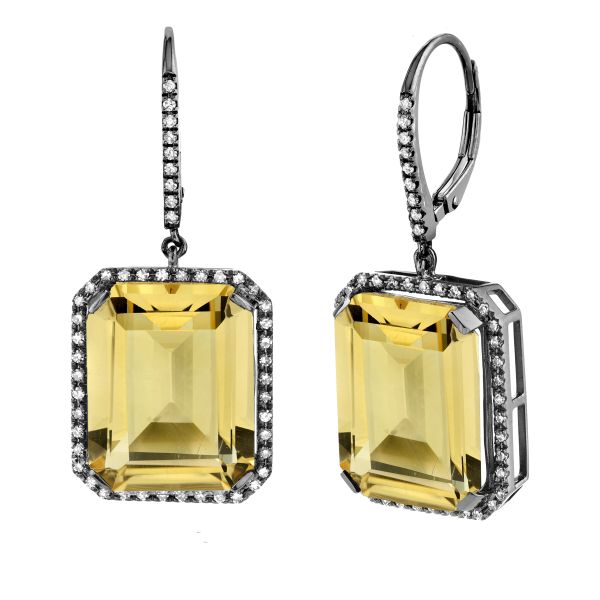 YELLOW TOPAZ PORTRAIT  EARRINGS