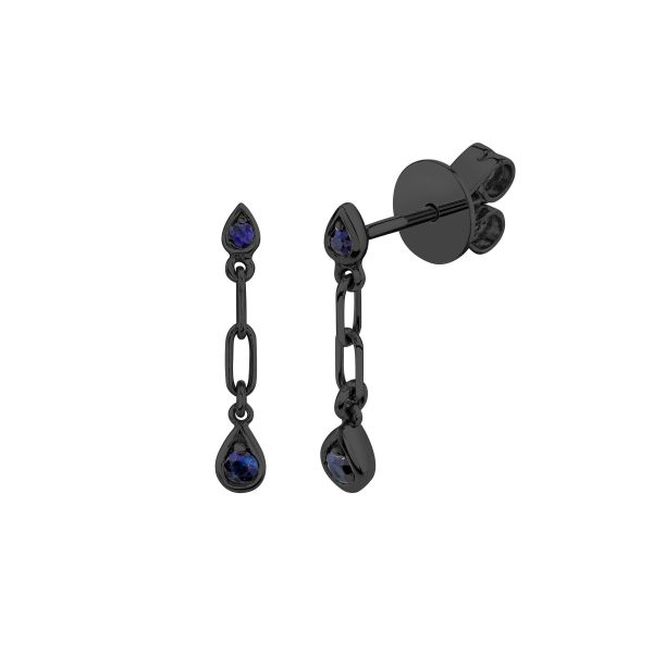 MINI ME BLUE SAPPHIRE DANGLE DROP STUDS