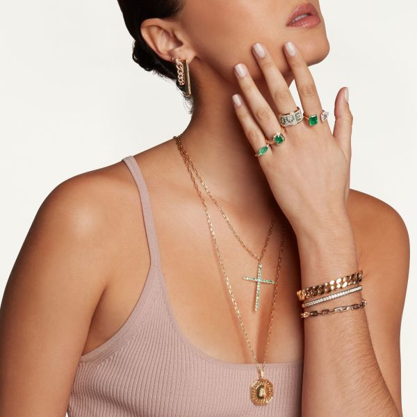 SOLID GOLD MINI DECO LINK BRACELET