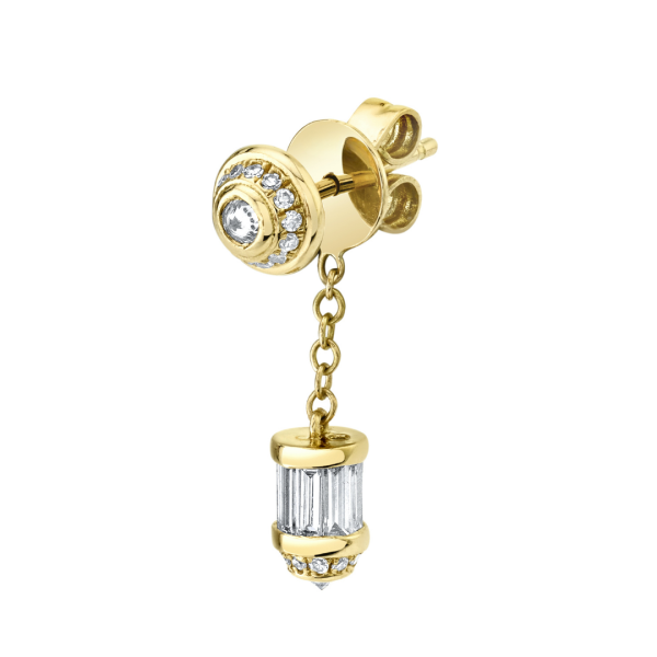 SINGLE DIAMOND DROP RIPPLE STUD