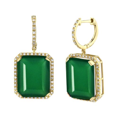 READY TO SHIP GREEN ONYX PORTRAIT EARRINGS