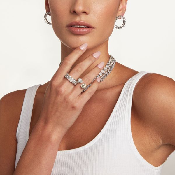 READY TO SHIP DIAMOND EMERALD CUT ETERNITY EARRINGS