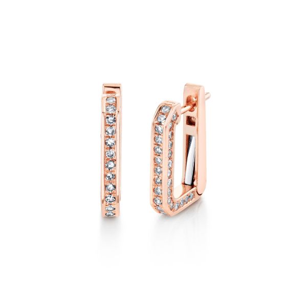 DIAMOND 3 IN 1 PAVE GRADUAL DECO LINK DROP EARRINGS