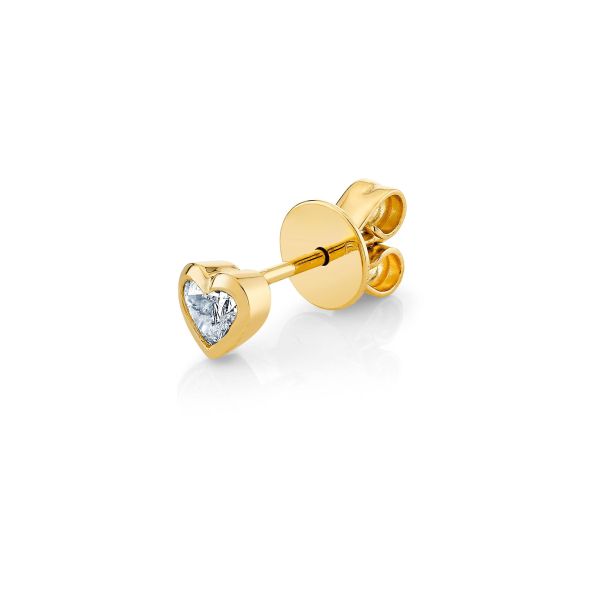 SINGLE DIAMOND BEZEL BABY HEART STUD