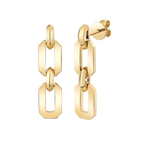 READY TO SHIP FLAT GEO LINK EARRINGS
