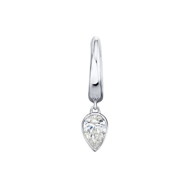 SINGLE DIAMOND PEAR DROP HUGGIE