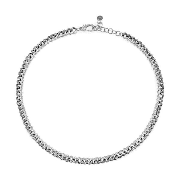 DIAMOND TWO-TONE PAVE MINI LINK NECKLACE