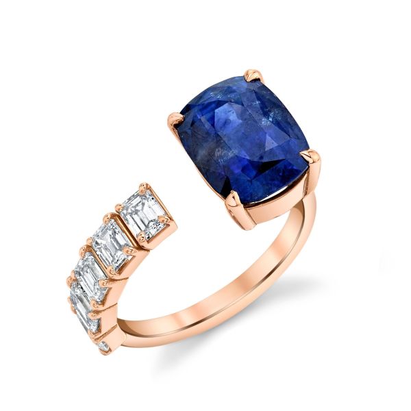 FLOATING BLUE SAPPHIRE & DIAMOND RING