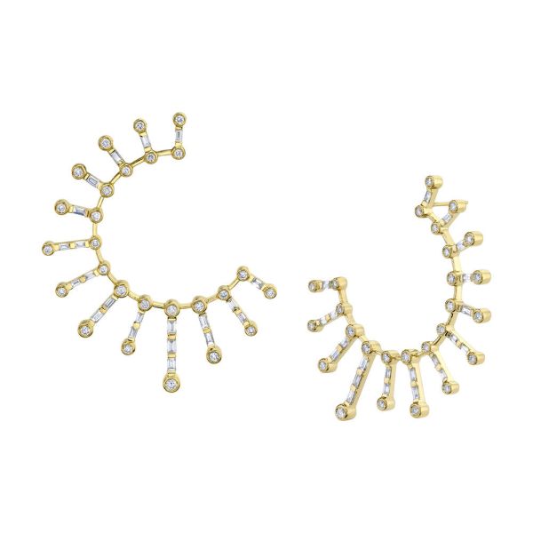 READY TO SHIP DIAMOND FISHBONE EARRINGS