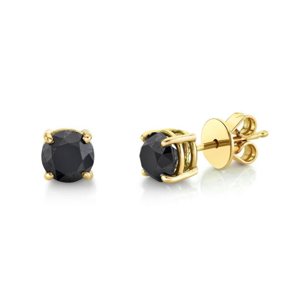 BLACK DIAMOND ROUND STUDS