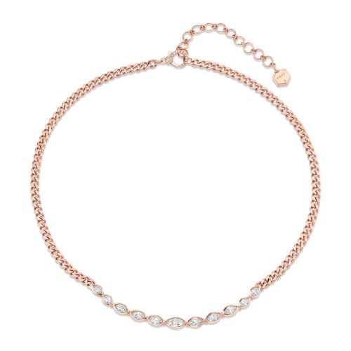 DIAMOND MARQUISE BEZEL ID NECKLACE