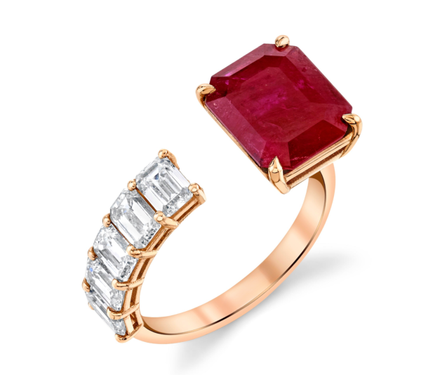 FLOATING RUBY & DIAMOND RING