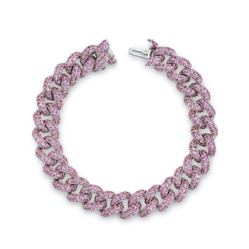 PINK SAPPHIRE PAVE ESSENTIAL LINK BRACELET