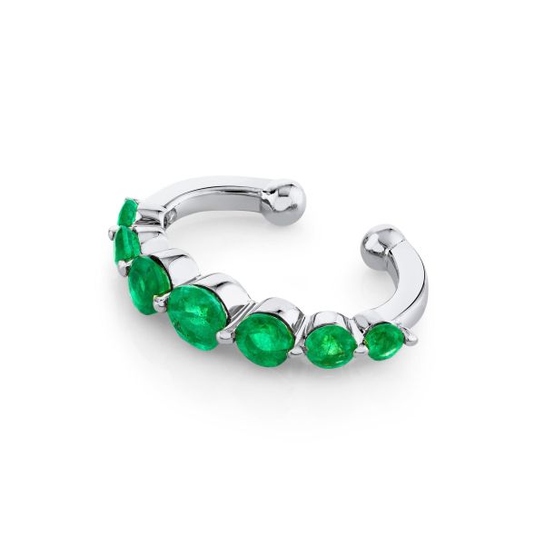 EMERALD GRADUAL ROUND EAR CUFF