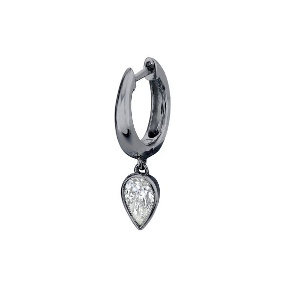 SINGLE DIAMOND PEAR DROP HUGGIE